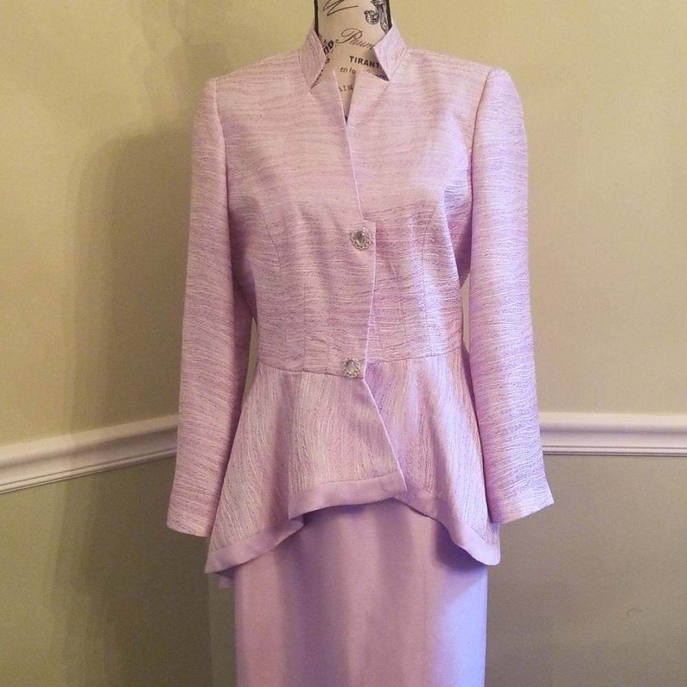 Lilac GMI Jewel button Skirt Suit